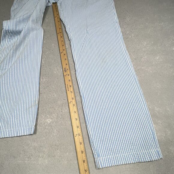 Vineyard Vines Pants Mens Size 36 Blue / White Seersucker Breaker Pants Pockets - Picture 5 of 13